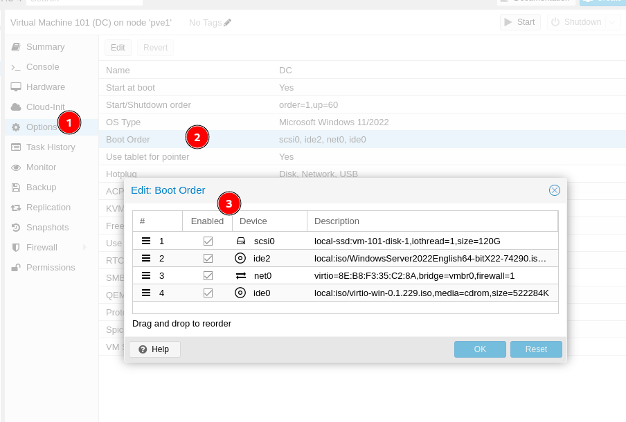 Boot order verification