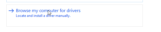 Browse my computer for drivers option