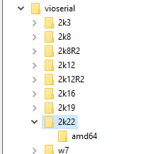 PCI Simple Communications Controller — vioserial folder selected