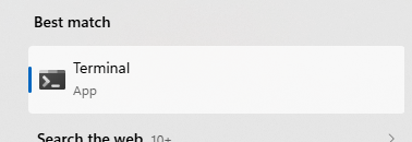 Windows Terminal opened to user profile directory